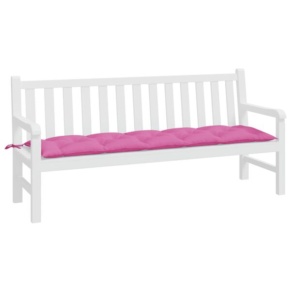vidaXL Coussin de banc de jardin rose 180x50x7 cm tissu oxford