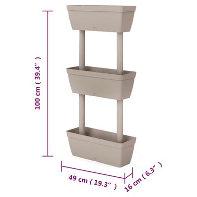 vidaXL Jardinières 3 pcs 100 cm Taupe