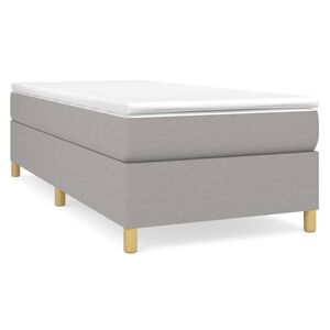 vidaXL Sommier &agrave; lattes de lit et matelas gris clair 100x190 cm tissu