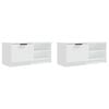vidaXL Meubles TV 2 pcs Blanc 80x35x36,5 cm Bois d'ing&eacute;nierie