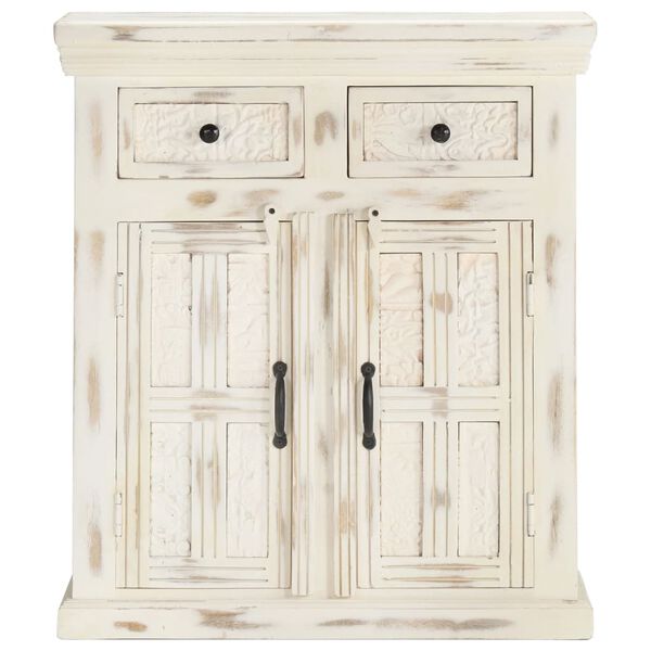 vidaXL Buffet Blanc 65x30x75 cm Bois de manguier massif
