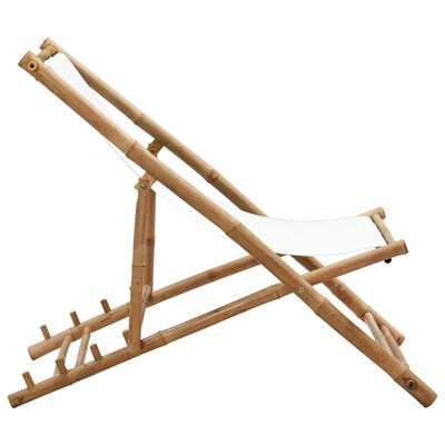 vidaXL Chaise de terrasse Bambou et toile