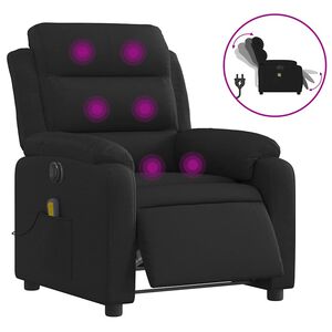 vidaXL Fauteuil inclinable de massage &eacute;lectrique noir tissu