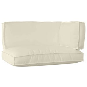 vidaXL Set de coussins de palette 3 pcs Cr&egrave;me Tissu Oxford