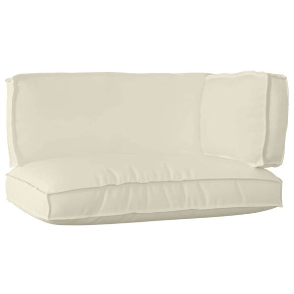 vidaXL Set de coussins de palette 3 pcs Cr&egrave;me Tissu Oxford