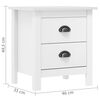 vidaXL Tables de chevet Hill 2 pcs Blanc 46x35x49,5 cm Bois pin solide