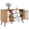 vidaXL Buffet OLDEN blanc et marron 114x43x73,5 cm bois massif de pin