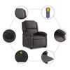 vidaXL Fauteuil de massage inclinable électrique marron foncé