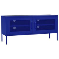 vidaXL Meuble TV Bleu marine 105x35x50 cm Acier