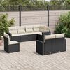 vidaXL Salon de jardin 8 pcs avec coussins noir r&eacute;sine tress&eacute;e