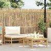 vidaXL Salon de jardin 3 pcs avec coussins blanc crème Bambou