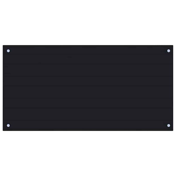 vidaXL Dosseret de cuisine Noir 100x50 cm Verre tremp&eacute;