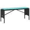 vidaXL Ensemble &agrave; manger de jardin avec coussins 3 pcs Noir