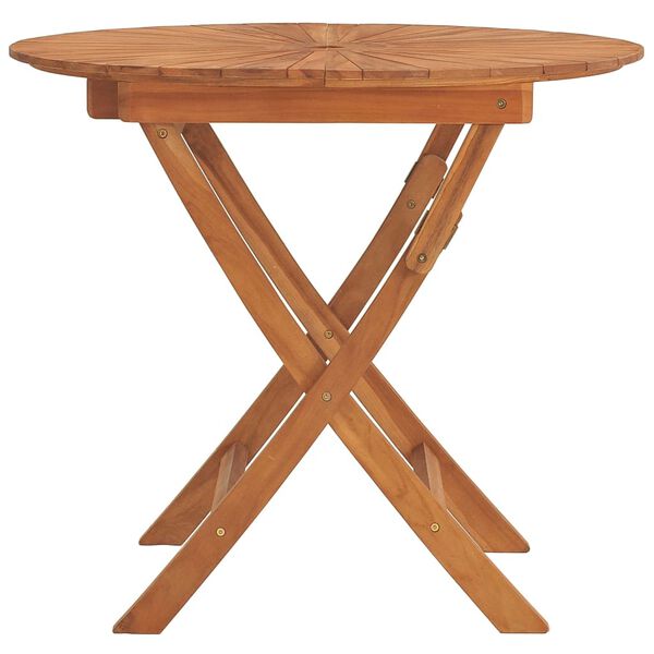 vidaXL Table pliable de jardin &Oslash; 85x75 cm bois massif de teck