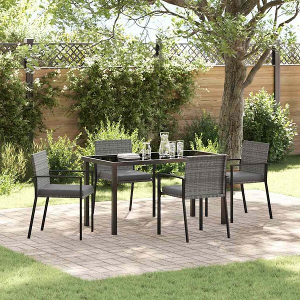 vidaXL Ensemble de salle &agrave; manger pour jardin 5 pcs Gris