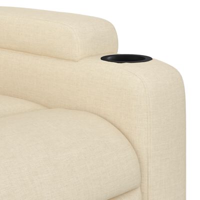 vidaXL Fauteuil inclinable de massage électrique crème tissu