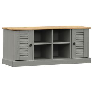vidaXL Banc à chaussures VIGO gris 106x35x45 cm bois massif de pin