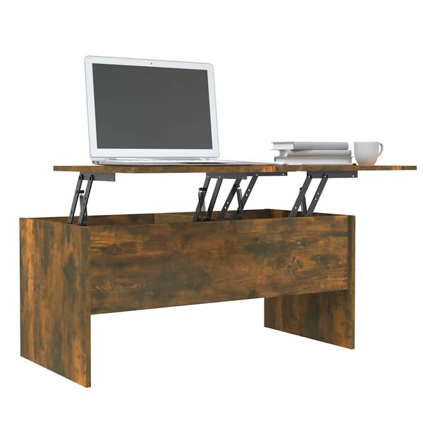 vidaXL Table basse Ch&ecirc;ne fum&eacute; 102x50,5x46,5 cm Bois d'ing&eacute;nierie