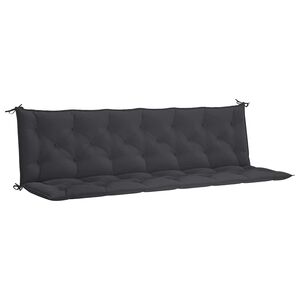 vidaXL Coussin de banc de jardin noir 200x(50+50)x7 cm tissu oxford
