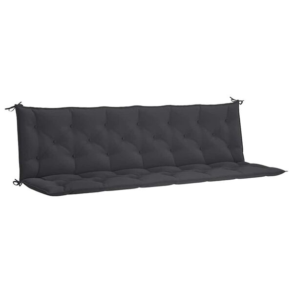 vidaXL Coussin de banc de jardin noir 200x(50+50)x7 cm tissu oxford