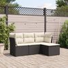 vidaXL Salon de jardin 4 pcs avec coussins noir r&eacute;sine tress&eacute;e