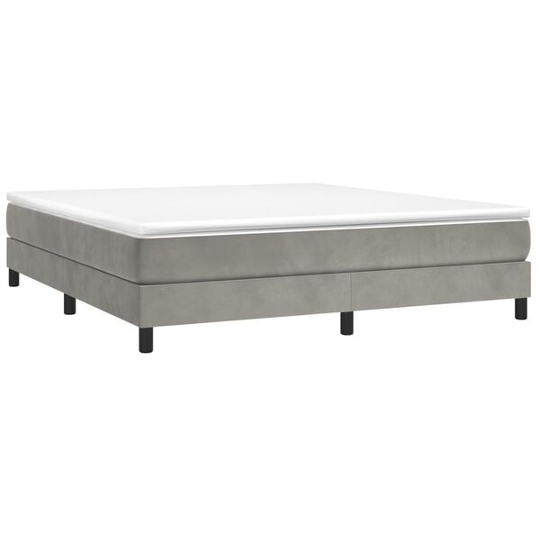 vidaXL Sommier à ressorts de lit gris clair 183x213 cm velours