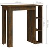 vidaXL Table de bar avec étagère chêne fumé bois d'ingénierie