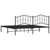 vidaXL Cadre de lit m&eacute;tal sans matelas avec t&ecirc;te de lit noir 193x203cm