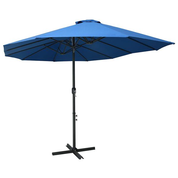 vidaXL Parasol d'ext&eacute;rieur et poteau en aluminium 460x270 cm Bleu