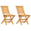 vidaXL Chaises de jardin pliantes lot de 2 47x63x90cm bois massif teck