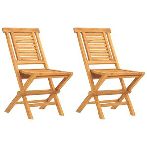vidaXL Chaises de jardin pliantes lot de 2 47x63x90cm bois massif teck