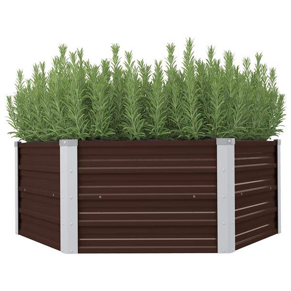 vidaXL Jardini&egrave;re sur&eacute;lev&eacute;e Marron 129x129x45 cm Acier galvanis&eacute;