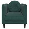 vidaXL Fauteuil avec coussin vert foncé velours