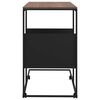 vidaXL Table d'appoint avec roues noir 55x36x63,5 cm bois d'ingénierie