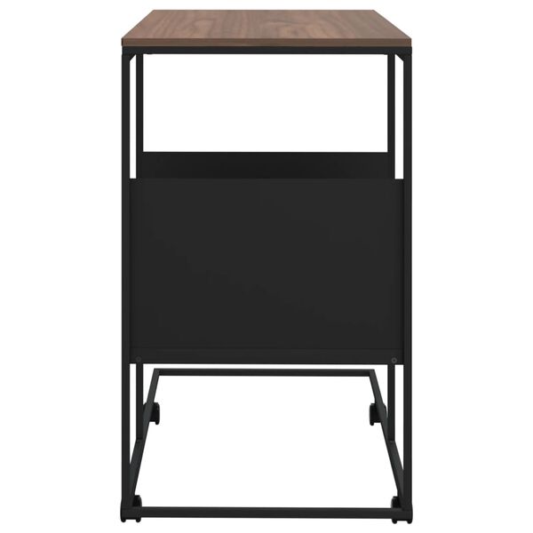 vidaXL Table d'appoint avec roues noir 55x36x63,5 cm bois d'ingénierie