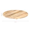 vidaXL Dessus de table Bois de manguier solide Rond 15-16 mm 70 cm