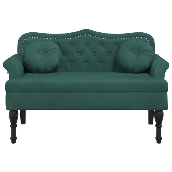 vidaXL Banc avec coussins Vert fonc&eacute; 120,5x65x75 cm Velours