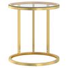 vidaXL Table d'appoint Dor&eacute; et transparent 45 cm Verre tremp&eacute;