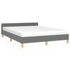 vidaXL Cadre de lit sans matelas gris foncé tissu