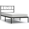 vidaXL Cadre de lit m&eacute;tal sans matelas avec t&ecirc;te de lit noir 100x190cm