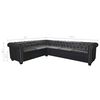 vidaXL Canap&eacute; d'angle Chesterfield 6 places noir similicuir