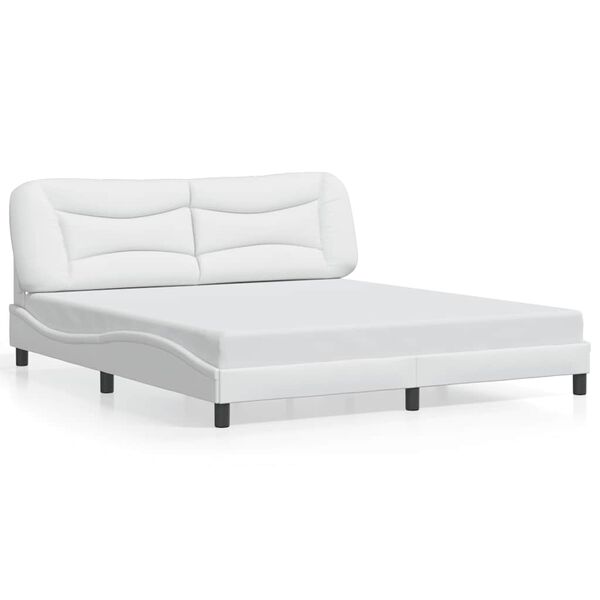 vidaXL Cadre de lit sans matelas Hvar blanc 183x213 cm similicuir