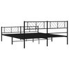 vidaXL Cadre de lit m&eacute;tal sans matelas avec pied de lit noir 183x213cm