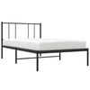 vidaXL Cadre de lit m&eacute;tal sans matelas avec t&ecirc;te de lit noir 100x190cm