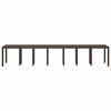vidaXL Table de jardin pour repas Marron 400 x 100 x 73 cm polyrotin