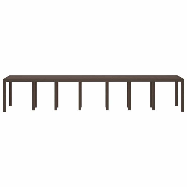 vidaXL Table de jardin pour repas Marron 400 x 100 x 73 cm polyrotin