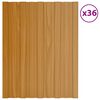 vidaXL Panneaux de toiture 36 pcs acier galvanis&eacute; naturel 60x45 cm