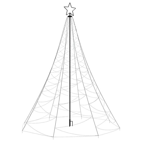 vidaXL Arbre de No&euml;l avec poteau en m&eacute;tal 1400 LED blanches chaudes 5m