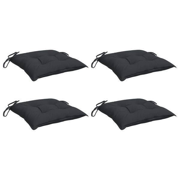 vidaXL Coussins de chaise lot de 4 noir 40x40x7 cm tissu oxford