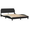vidaXL Cadre de lit Viana sans matelas noir et blanc 137x190 cm similicuir